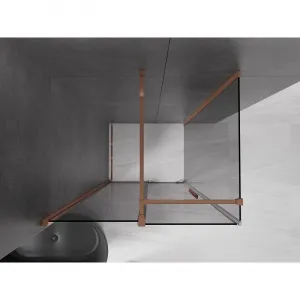 MEXEN/S - Velár sprchovací kút, posuvné dvere 100 x 80, grafit, ružové zlato 871-100-080-41-60