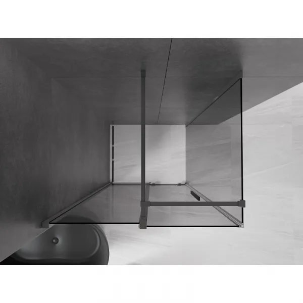 MEXEN/S - Velár sprchovací kút, posuvné dvere 100 x 80, grafit, grafit metal 871-100-080-41-95