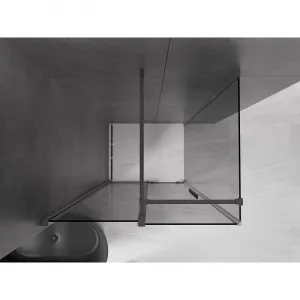 MEXEN/S - Velár sprchovací kút, posuvné dvere 100 x 80, grafit, grafit metal 871-100-080-41-95