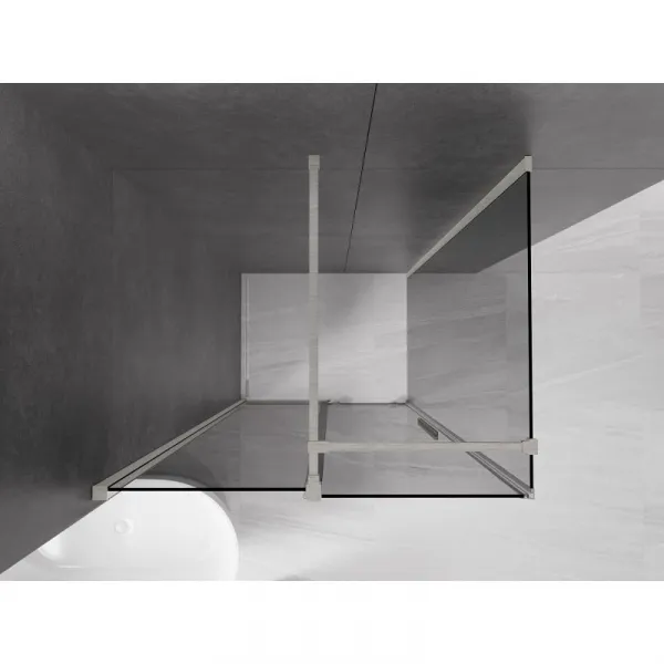 MEXEN/S - Velár sprchovací kút, posuvné dvere 90 x 100, grafit, nikel kartáčovaný 871-090-100-41-97
