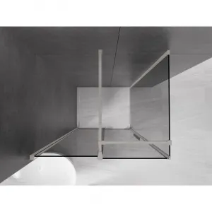 MEXEN/S - Velár sprchovací kút, posuvné dvere 90 x 100, grafit, nikel kartáčovaný 871-090-100-41-97
