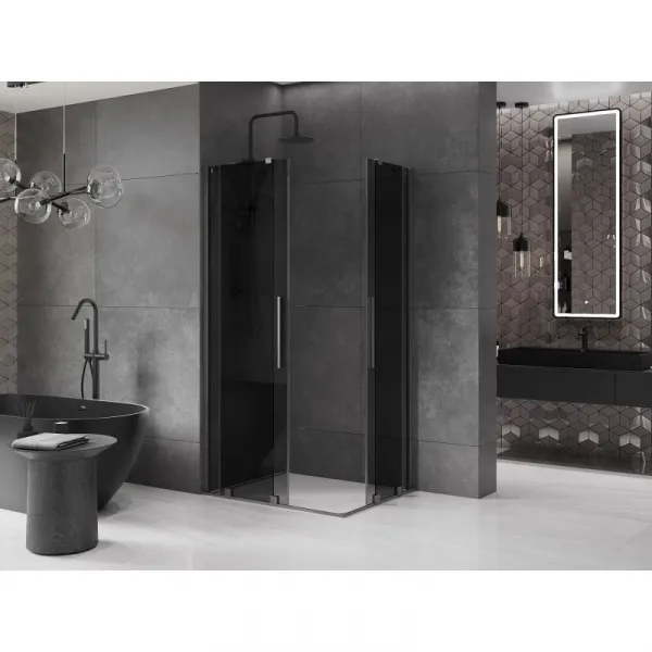 MEXEN/S - Velar Duo sprchovací kút, posuvné dvere 100 x 90, grafit, grafit kartáčovaná 871-100-090-42-66
