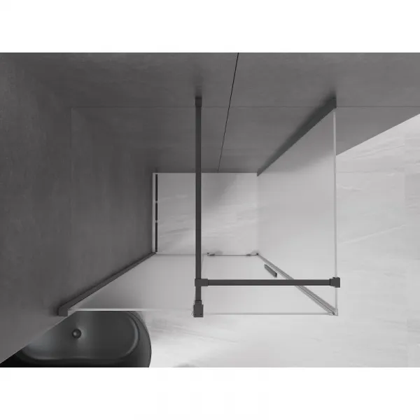 MEXEN/S - Velár sprchovací kút, posuvné dvere 100 x 85, dekor, grafit metal 871-100-085-31-95