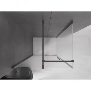 MEXEN/S - Velár sprchovací kút, posuvné dvere 100 x 85, dekor, grafit metal 871-100-085-31-95