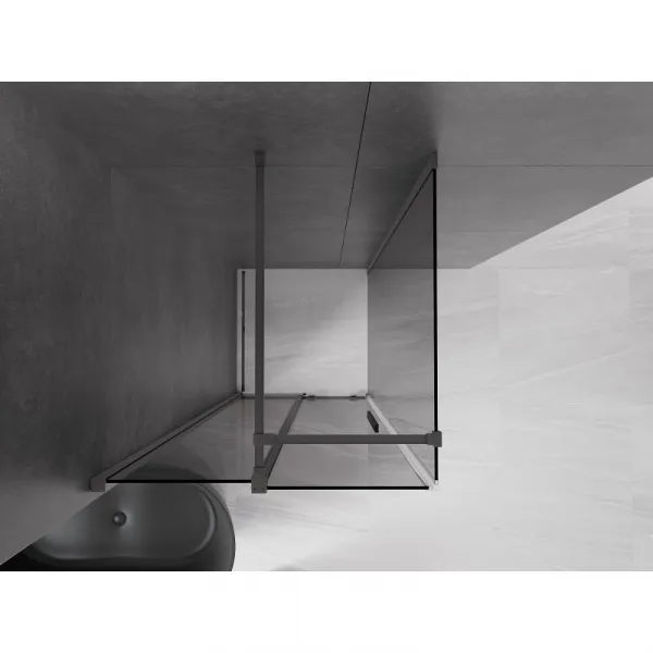 MEXEN/S - Velár sprchovací kút, posuvné dvere 100 x 100, grafit, grafit metal 871-100-100-41-95