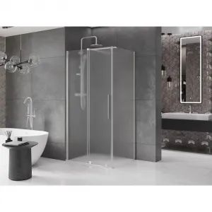 MEXEN/S - Velár sprchovací kút, posuvné dvere 110 x 80, dekor, nikel kartáčovaný 871-110-080-31-97