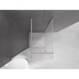 MEXEN/S - Velár sprchovací kút, posuvné dvere 100 x 100, dekor, nikel kartáčovaný 871-100-100-31-97