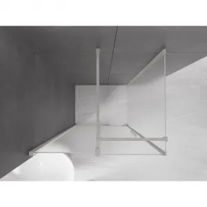 MEXEN/S - Velár sprchovací kút, posuvné dvere 100 x 110, dekor, nikel kartáčovaný 871-100-110-31-97