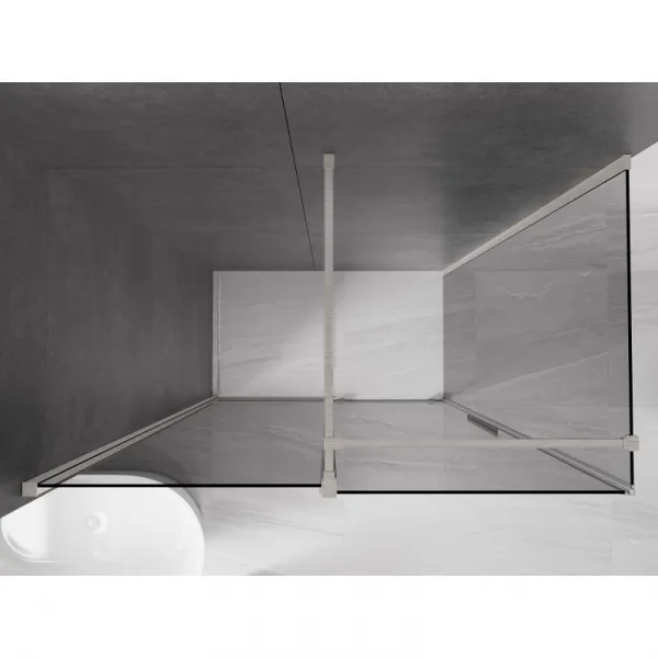 MEXEN/S - Velár sprchovací kút, posuvné dvere 150 x 80, grafit, nikel kartáčovaný 871-150-080-41-97