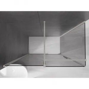 MEXEN/S - Velár sprchovací kút, posuvné dvere 150 x 80, grafit, nikel kartáčovaný 871-150-080-41-97
