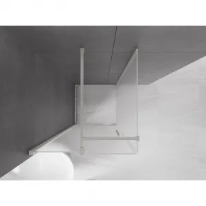 MEXEN/S - Velár sprchovací kút, posuvné dvere 120 x 120, dekor, nikel kartáčovaný 871-120-120-31-97