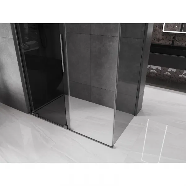 MEXEN/S - Velár sprchovací kút, posuvné dvere 150 x 80, grafit, grafit metal 871-150-080-41-95