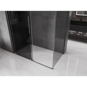 MEXEN/S - Velár sprchovací kút, posuvné dvere 150 x 80, grafit, grafit metal 871-150-080-41-95