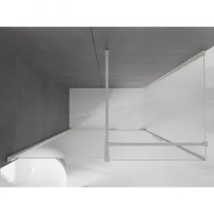 MEXEN/S - Velár sprchovací kút, posuvné dvere 140 x 80, dekor, nikel kartáčovaný 871-140-080-31-97