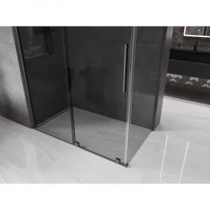 MEXEN/S - Velár sprchovací kút, posuvné dvere 150 x 80, grafit, grafit metal 871-150-080-41-95