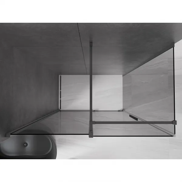 MEXEN/S - Velár sprchovací kút, posuvné dvere 150 x 70, grafit, grafit metal 871-150-070-41-95