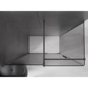 MEXEN/S - Velár sprchovací kút, posuvné dvere 150 x 70, grafit, grafit metal 871-150-070-41-95