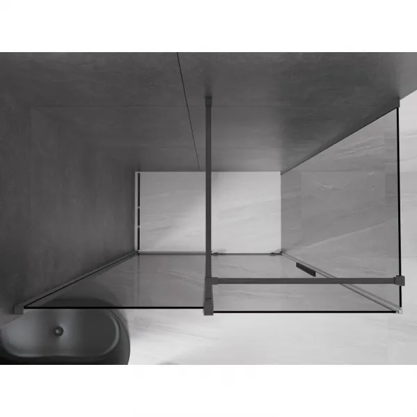 MEXEN/S - Velár sprchovací kút, posuvné dvere 150 x 80, grafit, grafit metal 871-150-080-41-95