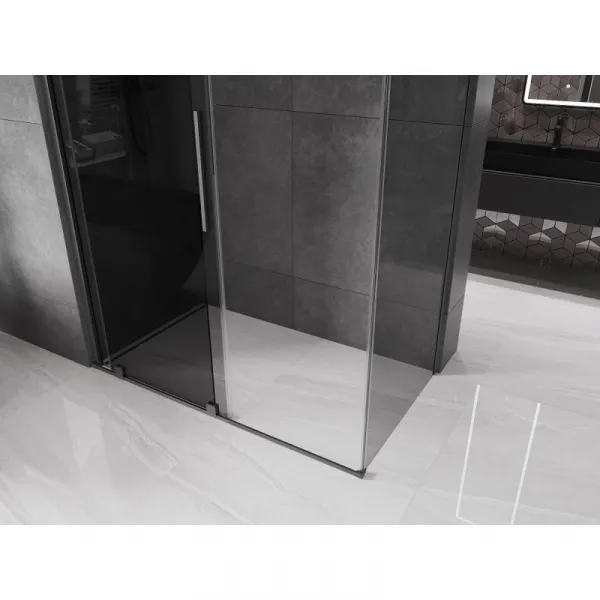 MEXEN/S - Velár sprchovací kút, posuvné dvere 140 x 80, grafit, grafit metal 871-140-080-41-95