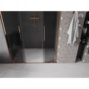 MEXEN/S - Velar Duo posuvné sprchové dvere 150, grafit, ružové zlato 871-150-000-42-60