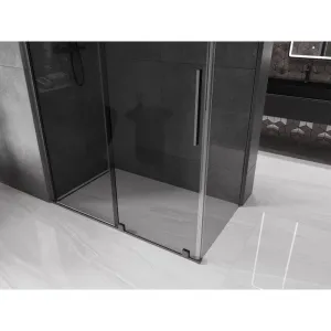 MEXEN/S - Velár sprchovací kút, posuvné dvere 160 x 75, grafit, grafit metal 871-160-075-41-95