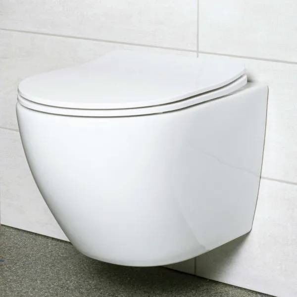 KERRA - Miska WC závesná Delos so sedátkom (biele lesklé) 5907548114099