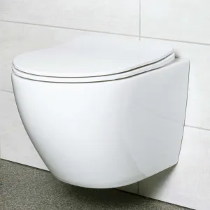 KERRA - Miska WC závesná Delos so sedátkom (biele lesklé) 5907548114099