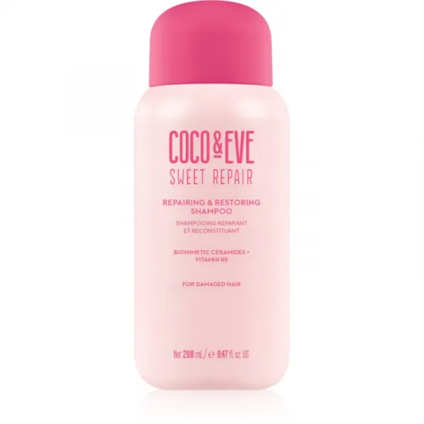 Coco & Eve Sweet Repair Repairing & Restoring Shampoo intenzívne regeneračný šampón pre poškodené a farbené vlasy 280 ml
