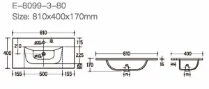 ArtCom Keramické umývadlo SKY3 80 | biely lesk 80 cm