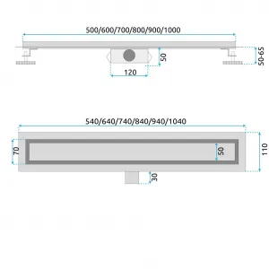 REA - Odtokový žľab 90 Pure Neox - matný čierny REA-G6603