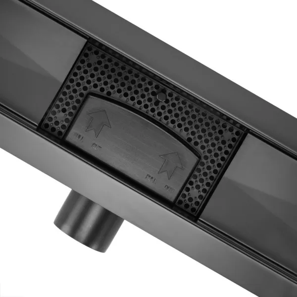 REA - Odtokový žľab 90 Pure Neox - matný čierny REA-G6603
