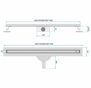 REA - Odtokový žľab Neox Slim pre Brushed Copper 90 REA-G4808