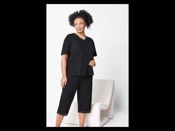 esmara® Dámske pyžamo XXL (čierna, 3XL (56/58))