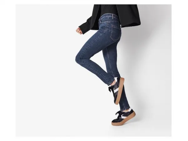 esmara® Dámske rifle push-up Super Skinny Fit (modrá, 36)