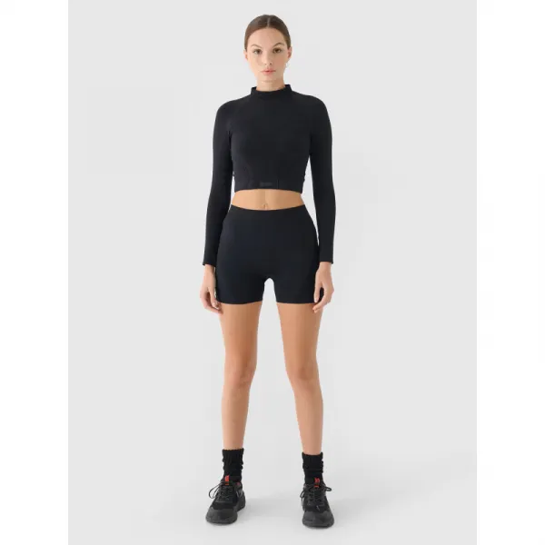 Dámske tréningové tričko s dlhým rukávom 4F LONGSLEEVE FNK F483-RAW24TFLOF483-20S-DEEP BLACK