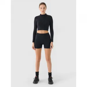 Dámske tréningové tričko s dlhým rukávom 4F LONGSLEEVE FNK F483-RAW24TFLOF483-20S-DEEP BLACK