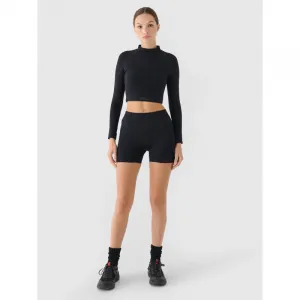 Dámske tréningové tričko s dlhým rukávom 4F LONGSLEEVE FNK F483-RAW24TFLOF483-20S-DEEP BLACK