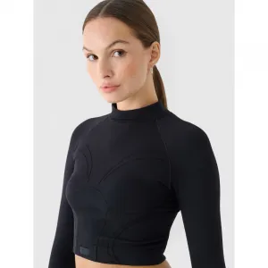 Dámske tréningové tričko s dlhým rukávom 4F LONGSLEEVE FNK F483-RAW24TFLOF483-20S-DEEP BLACK