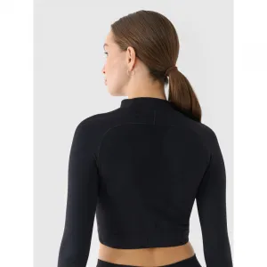Dámske tréningové tričko s dlhým rukávom 4F LONGSLEEVE FNK F483-RAW24TFLOF483-20S-DEEP BLACK
