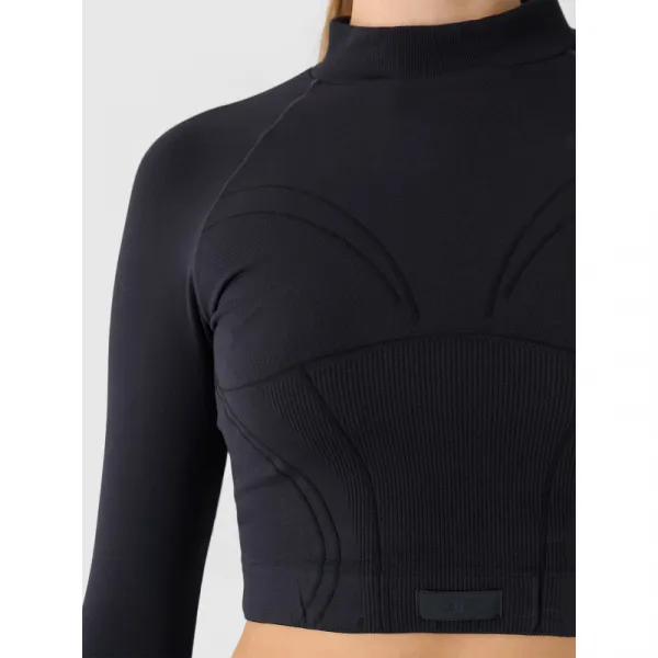 Dámske tréningové tričko s dlhým rukávom 4F LONGSLEEVE FNK F483-RAW24TFLOF483-20S-DEEP BLACK