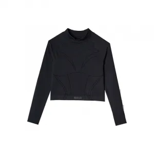 Dámske tréningové tričko s dlhým rukávom 4F LONGSLEEVE FNK F483-RAW24TFLOF483-20S-DEEP BLACK