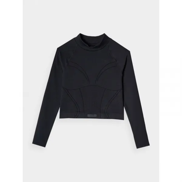 Dámske tréningové tričko s dlhým rukávom 4F LONGSLEEVE FNK F483-RAW24TFLOF483-20S-DEEP BLACK