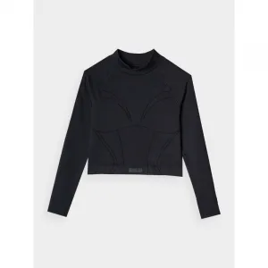 Dámske tréningové tričko s dlhým rukávom 4F LONGSLEEVE FNK F483-RAW24TFLOF483-20S-DEEP BLACK