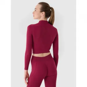 Dámske tréningové tričko s dlhým rukávom 4F LONGSLEEVE FNK F483-RAW24TFLOF483-60S-BURGUNDY