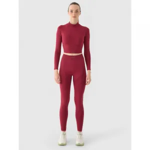 Dámske tréningové tričko s dlhým rukávom 4F LONGSLEEVE FNK F483-RAW24TFLOF483-60S-BURGUNDY