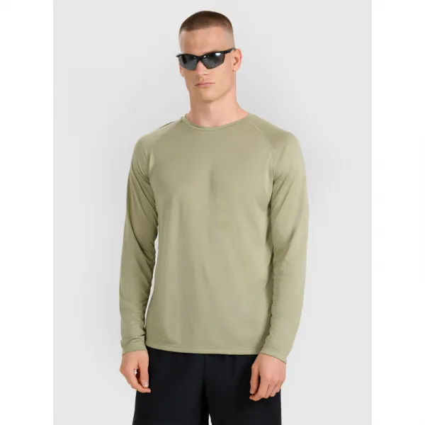 Pánske bežecké tričko s dlhým rukávom 4F LONGSLEEVE FNK M413-WAW25TFLOM413-44S-OLIVE