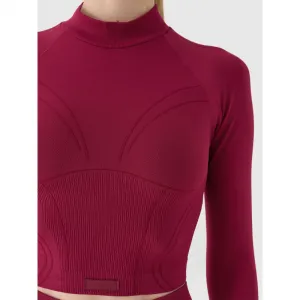 Dámske tréningové tričko s dlhým rukávom 4F LONGSLEEVE FNK F483-RAW24TFLOF483-60S-BURGUNDY