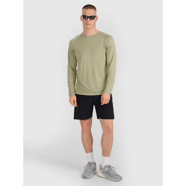 Pánske bežecké tričko s dlhým rukávom 4F LONGSLEEVE FNK M413-WAW25TFLOM413-44S-OLIVE