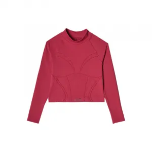 Dámske tréningové tričko s dlhým rukávom 4F LONGSLEEVE FNK F483-RAW24TFLOF483-60S-BURGUNDY