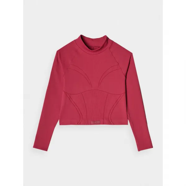 Dámske tréningové tričko s dlhým rukávom 4F LONGSLEEVE FNK F483-RAW24TFLOF483-60S-BURGUNDY
